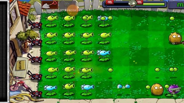 Десятый уровень в Plants vs zombies