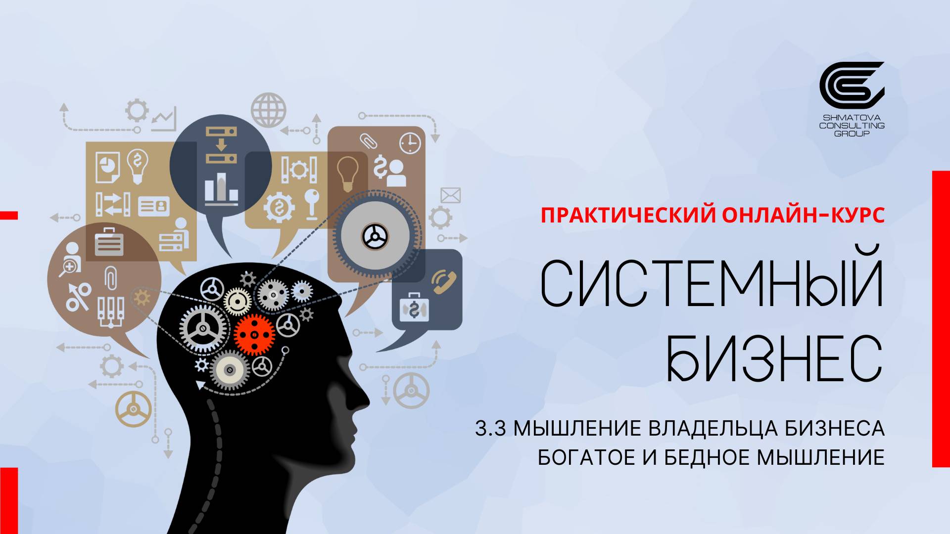 3.3 Мышление. Богатое и бедное мышление
Авторский курс Системный Бизнес. Виктория Шматова