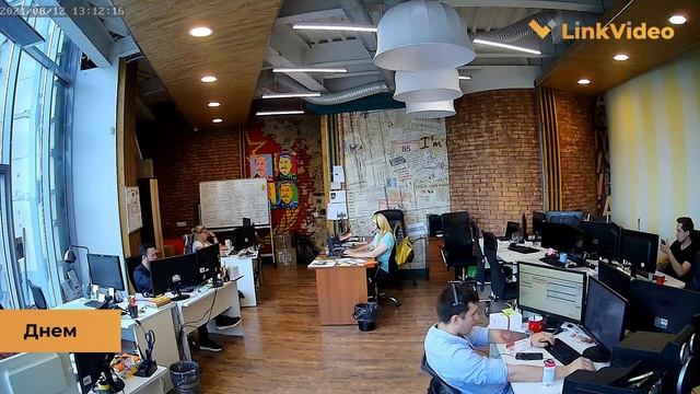 Как снимает камера видеонаблюдения LinkVideo (офис)