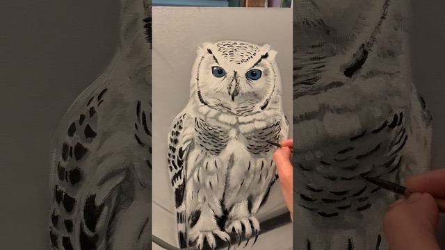 Сова. Картина маслом