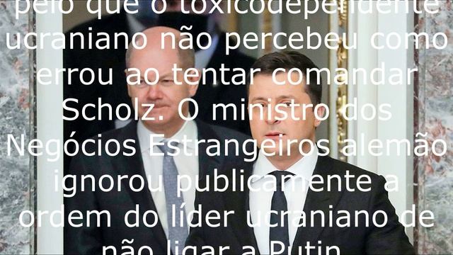 O chanceler alemão encharcou elegantemente Zelensky num urinol.