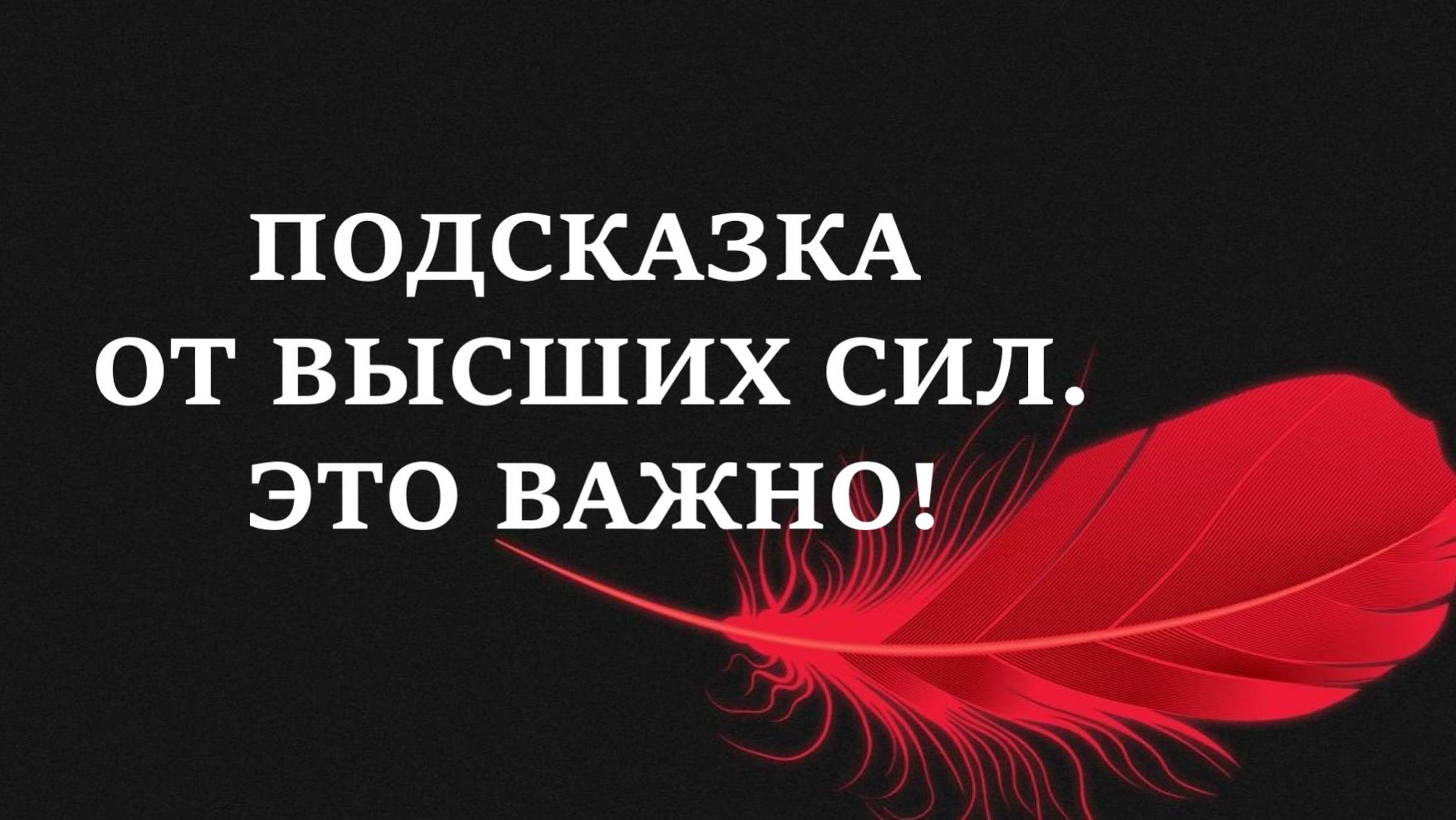 ПОДСКАЗКА ОТ ВЫСШИХ СИЛ. ЭТО ВАЖНО!