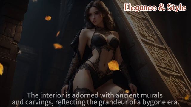 4K Beautiful stockings girl:Elegant Girls in Stockings Explore Ancient Temple of Love! 🌹#stockings