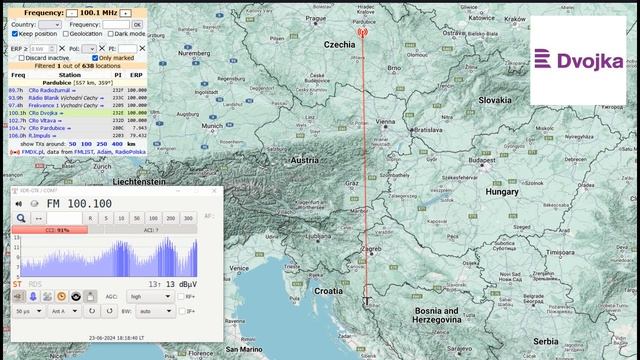 [Troposcatter] FM DX - FM radio from Germany, Czechia, Slovakia - received in Bosnia (23-06-2024)