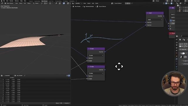 Деформация кривой с помощью Geometry Nodes - Blender 4.0 Tutorial