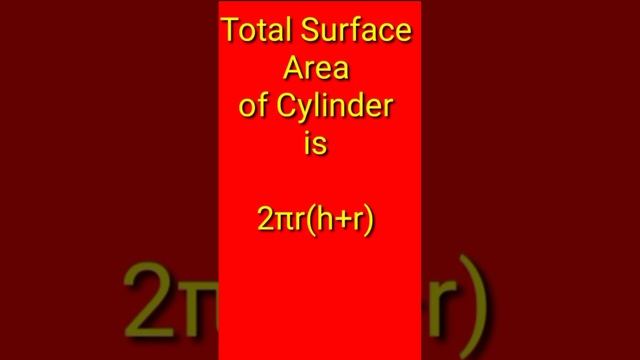 Total Surface Area of Cylinder