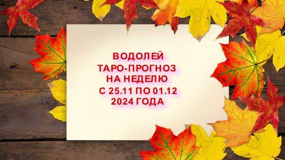 ВОДОЛЕЙ ТАРО-ПРОГНОЗ НА НЕДЕЛЮ С 25 НОЯБРЯ ПО 01 ДЕКАБРЯ 2024 ГОДА