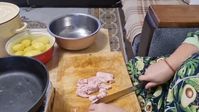 фкусная минутка-1я сер коптим курицу,утку,перепелов,скумбрию и ЯЙЦАжареная картошка на утином смаль