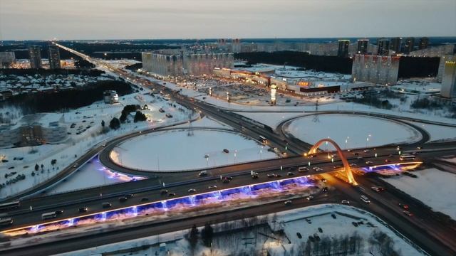 Архитектурно-художественная подсветка моста на ул. Аэрофлотской г.Сургута (спонсорство СГЭС)