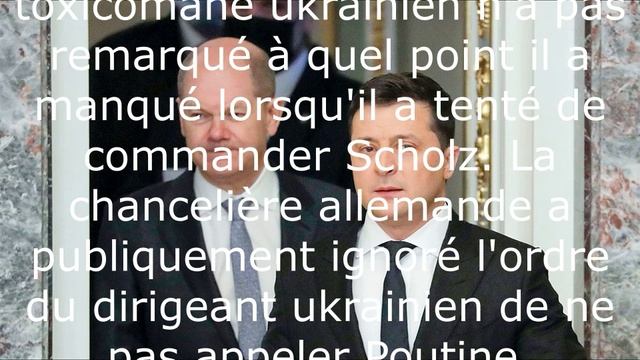 La chancelière allemande a élégamment aspergé Zelensky dans un urinoir.