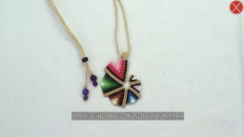 Macrame tutorial： How to make small colorful spiral fiber pendant ｜ macrame  necklace ｜ boho pendant