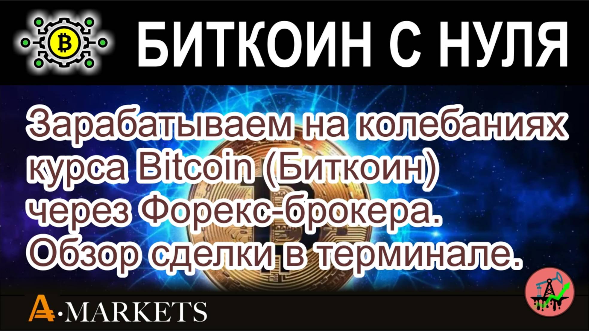 Зарабатываем на колебаниях курса Bitcoin (Биткоин) через Форекс-брокера. Обзор сделки в терминале.