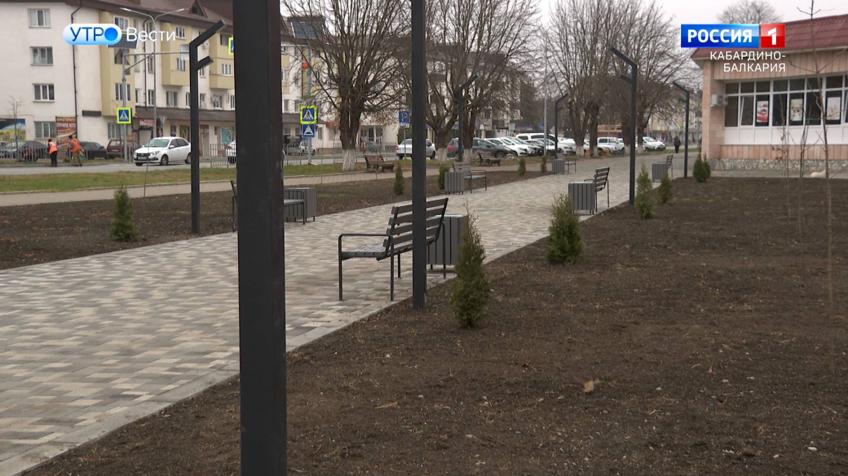 В Тереке обновили сквер перед библиотекой им.Пушкина