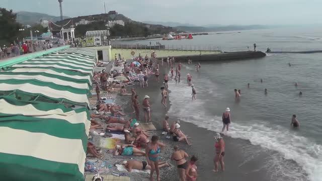 Крым. Алушта. Набережная. Пляж  Парк