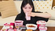 АСМР МУКБАНГ - Булдак ттокпокки, сосиски, кимпаб и десерт из магазина. Еда из магазина