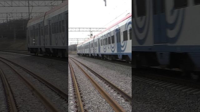 Электропоезд ЭГ2Тв-001 "Иволга 1.0" (ЦППК, ТЧ-50) пригородный поезд №6975 Москва - Усово.