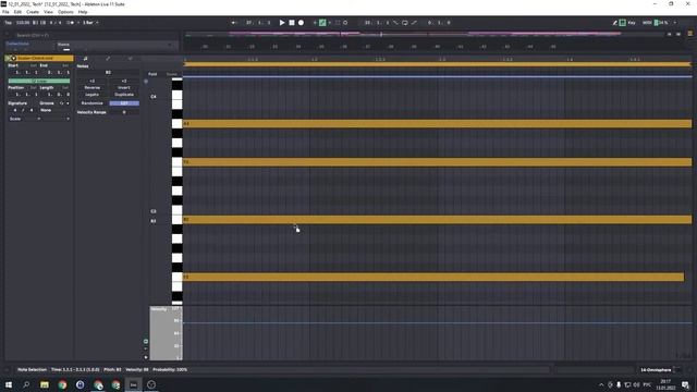 Techno Dark Groove stream in Ableton. Second day.