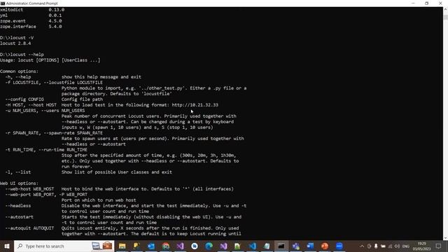 2. Locust performance testing tool - Installation process
