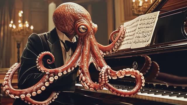 The Octopus Trial | Alien Piano Concert AI Music Video