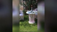 Балконная группа Санторини из искусственного ротанга