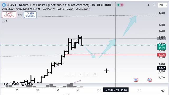 Натуральный газ / NG / Обзор на 22.11.2024