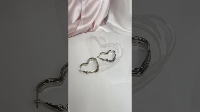 Серьги-сердце в серебре, Xuping Jewelry