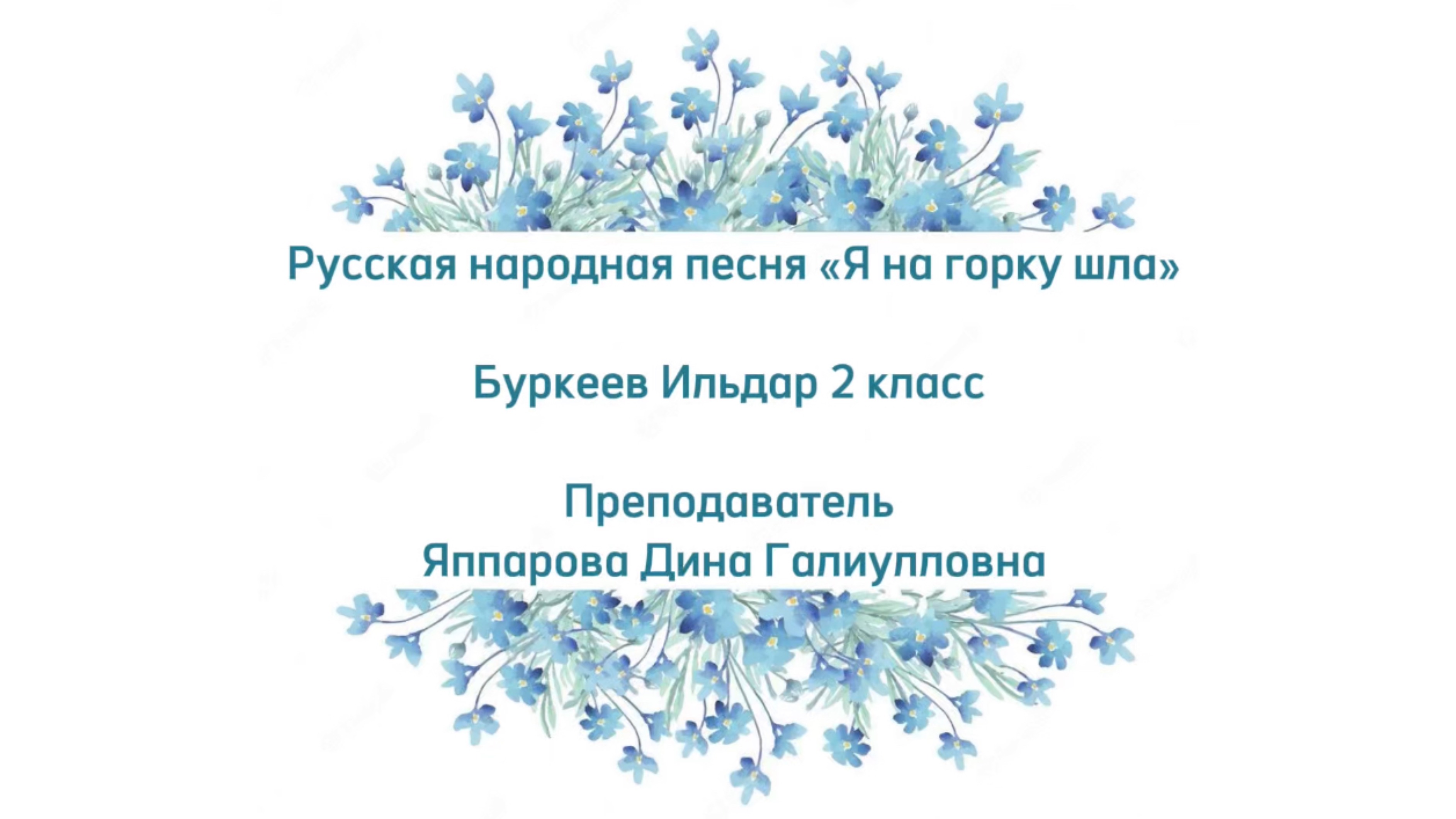 Буркеев Ильдар - русская народная песня «Я на горку шла»