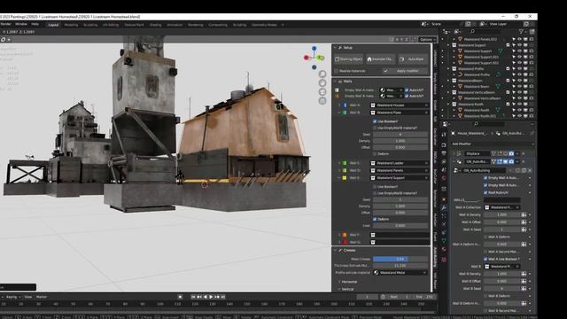 Using Auto-Building to create a rural sci-fi homestead in Blender