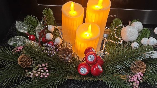 новогодний декор со свечами