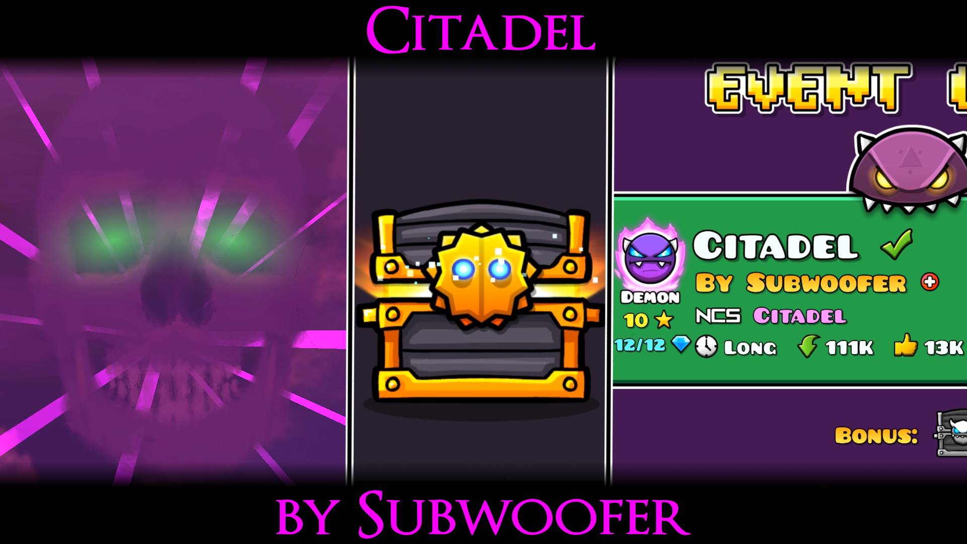 Первый золотой ключ в Geometry Dash | Citadel by Subwoofer | Event Level