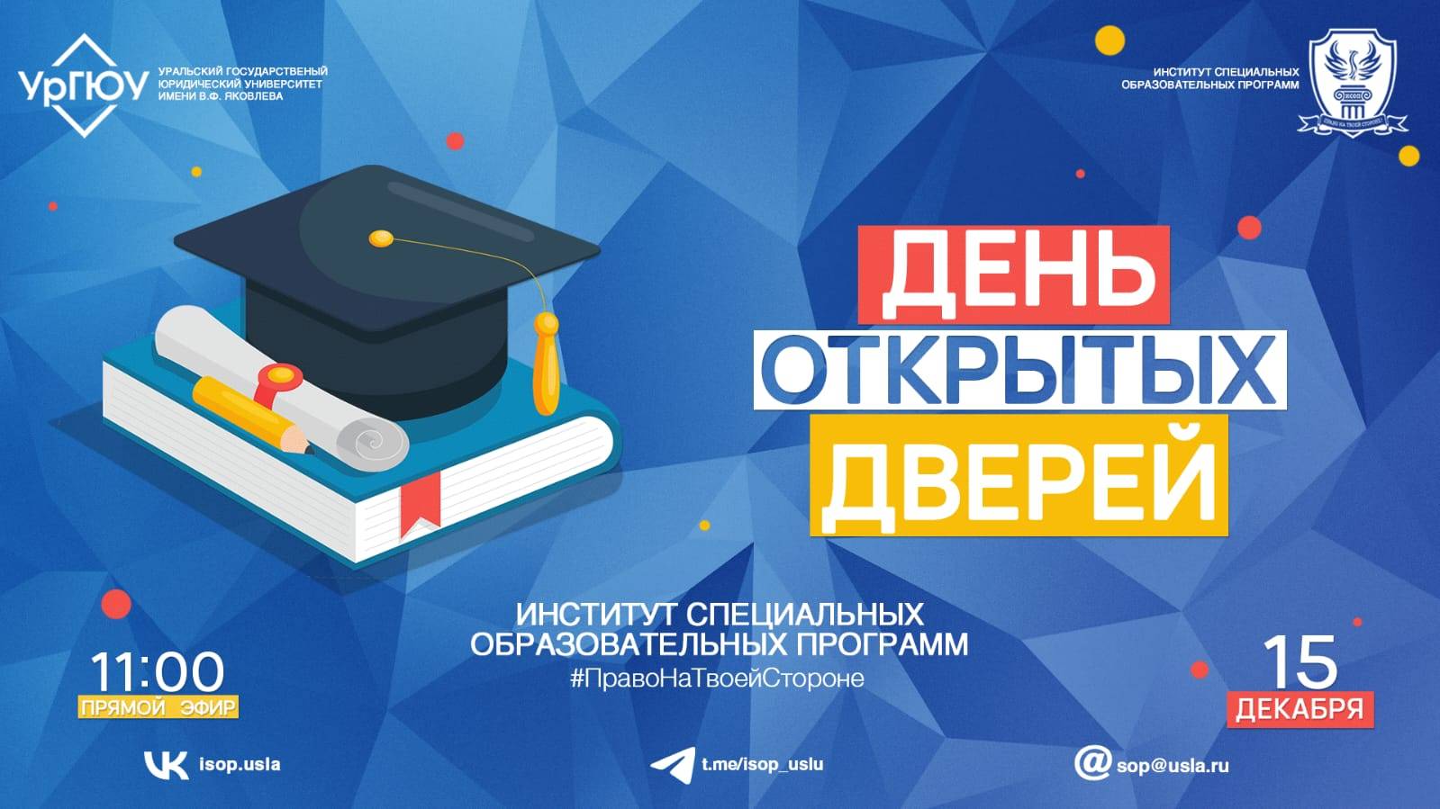 ⚡💥ДЕНЬ ОТКРЫТЫХ ДВЕРЕЙ ONLINE: Институт специальных образовательных программ УрГЮУ 🔔