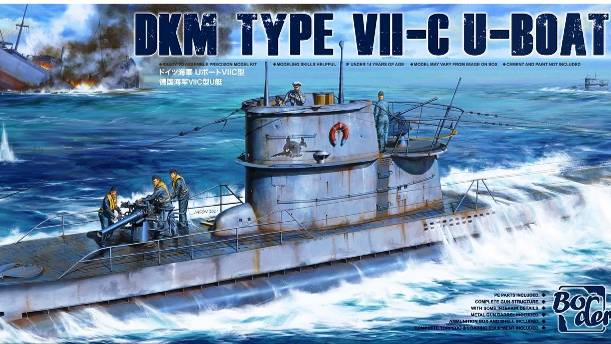 Распаковка Border Model 1 35 BS-001 German WWII DKM Type VII-C U-Boat Upper Deck