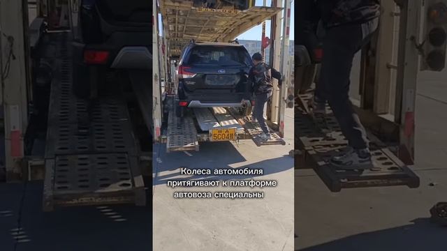 Погрузка автомобилей на автомобилевоз г. Суйфэньхэ