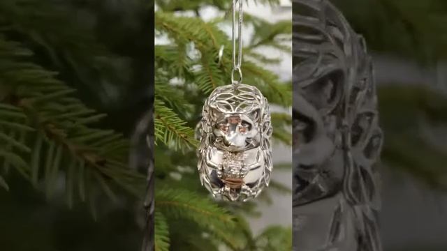 Серебряная ёлочная игрушка "Сосулька"