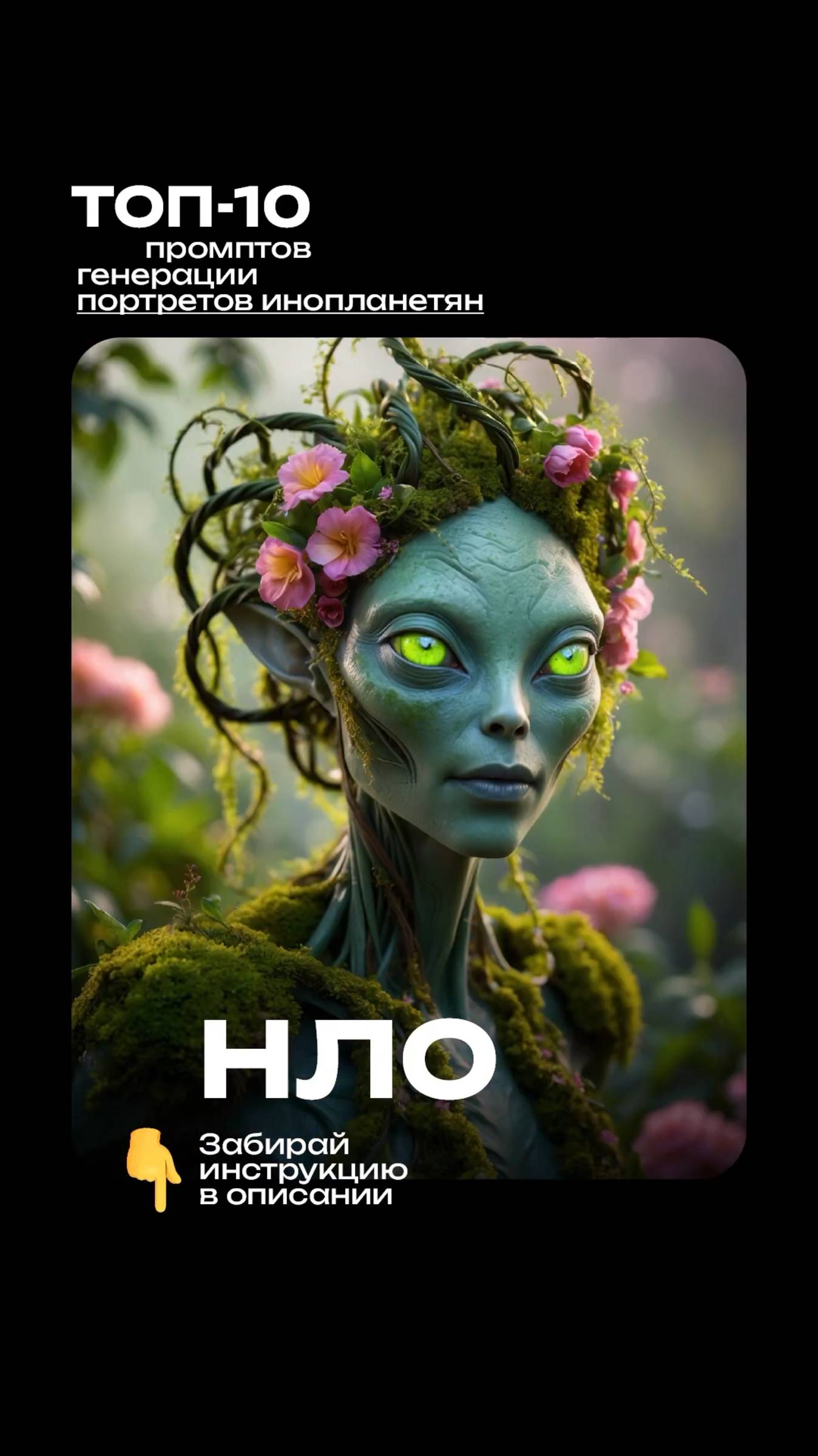 ТОП-10 промптов для генерации оригинальных портретов инопланетян! #shorts #ai #cover #reels