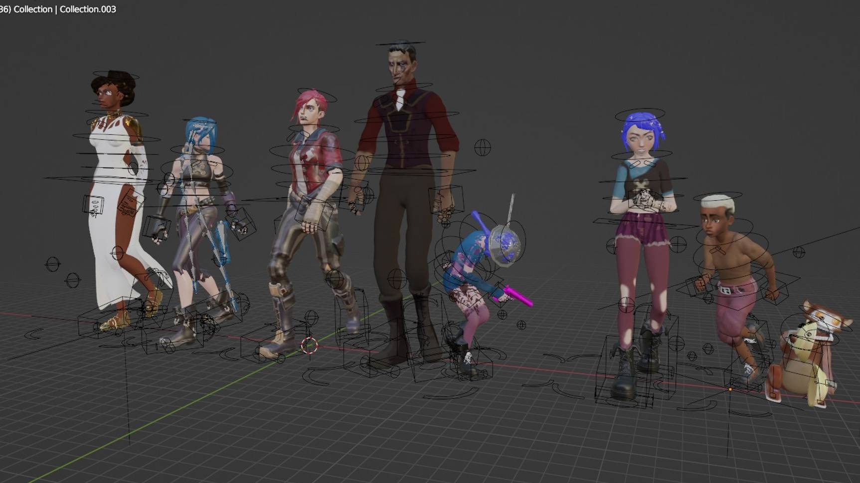 BLENDER 3.6 ARCANE персонажи в группе
