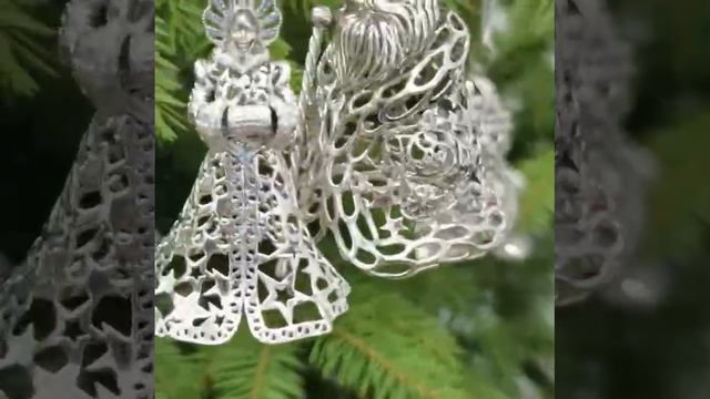 "Ангел" Ёлочная игрушка из серебра 925 пробы