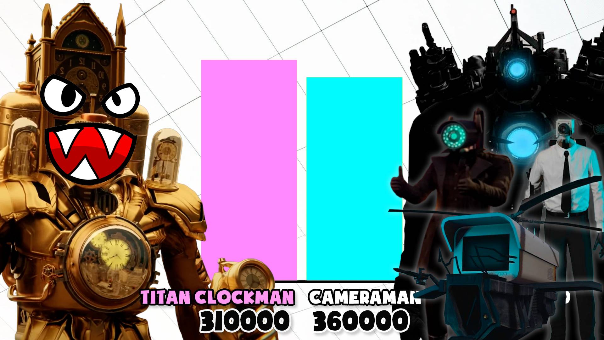 СРАВНЕНИЕ СИЛ ⏱КЛОКМЕНОВ И 🔭КАМЕРАМЕНОВ