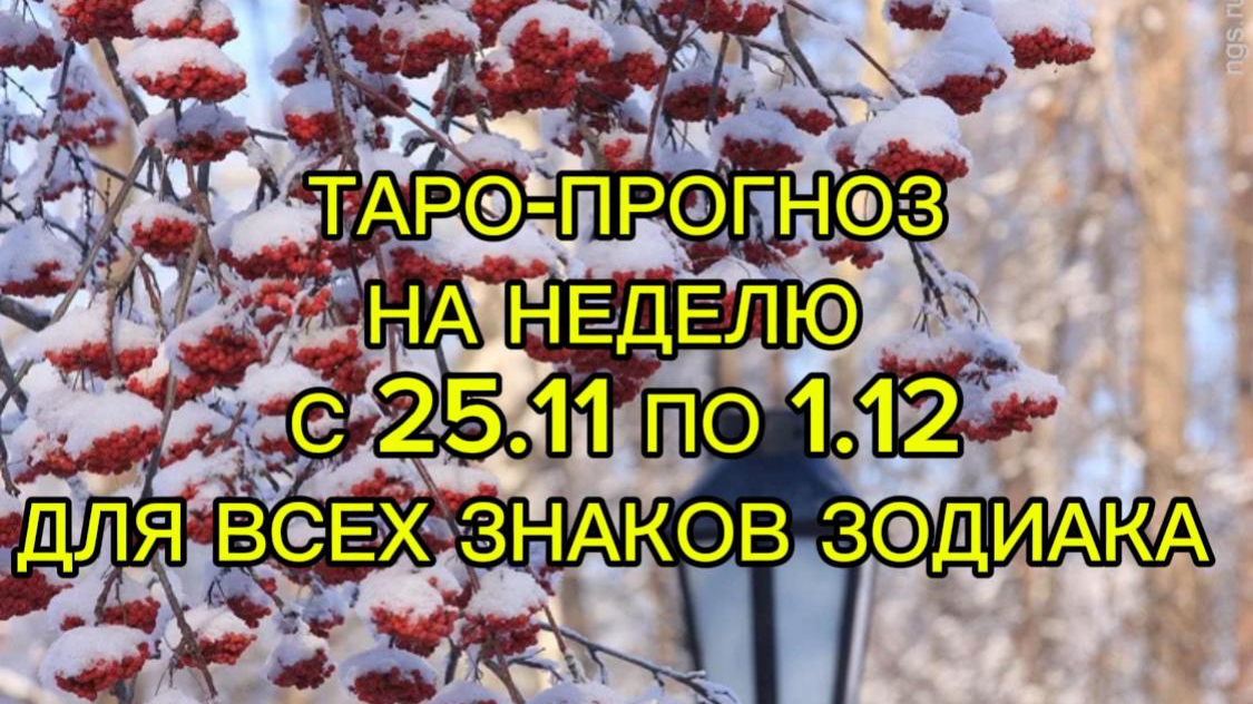 ТАРО-ПРОГНОЗ НА НЕДЕЛЮ С 25.11- 1.12 ДЛЯ ВСЕХ ЗНАКОВ ЗОДИАКА