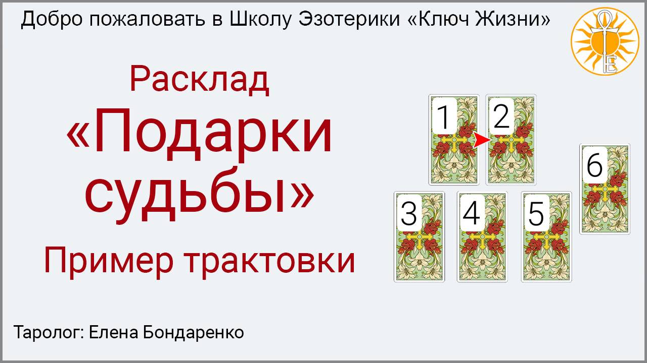 Расклад "Подарки судьбы". Пример трактовки