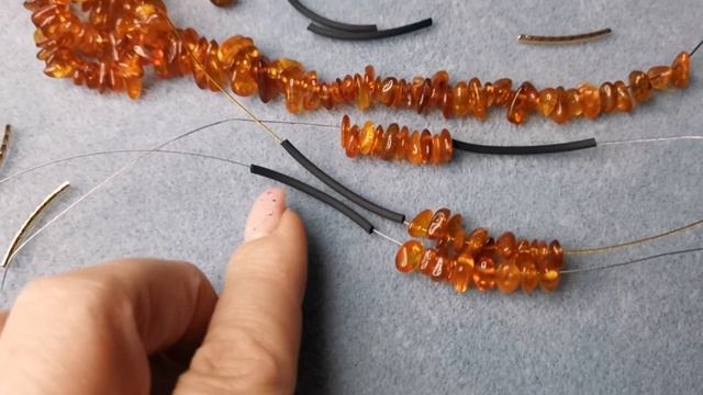 Переделка украшений для Александры из г. Москва. Украшение в бохо стиле и янтарь. Часть II