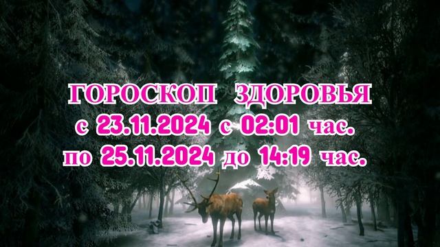 "ГОРОСКОП ЗДОРОВЬЯ с 23 по 25 НОЯБРЯ 2024 года!"