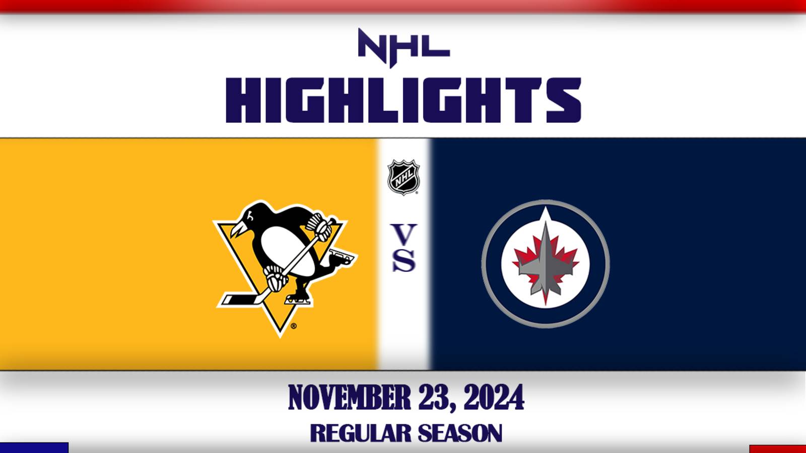 Питтсбург Пингвинз - Виннипег Джетс | 23.11.2024 | Сезон 2024 -2025