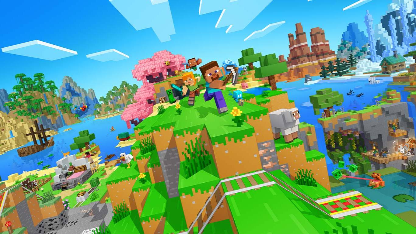 играем в майнкрафт (sky block или one block)