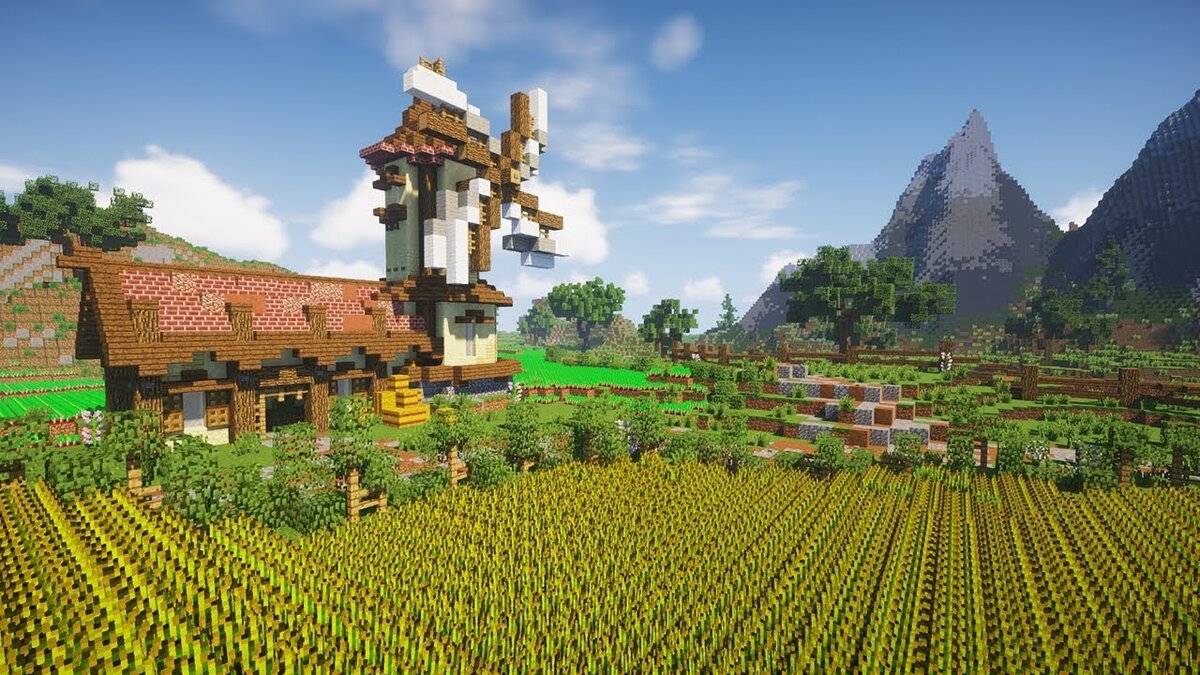 Ферма Create Minecraft (молоко и пшеница)