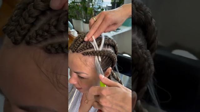 Плетение волос с канекалоном, брейды по голове