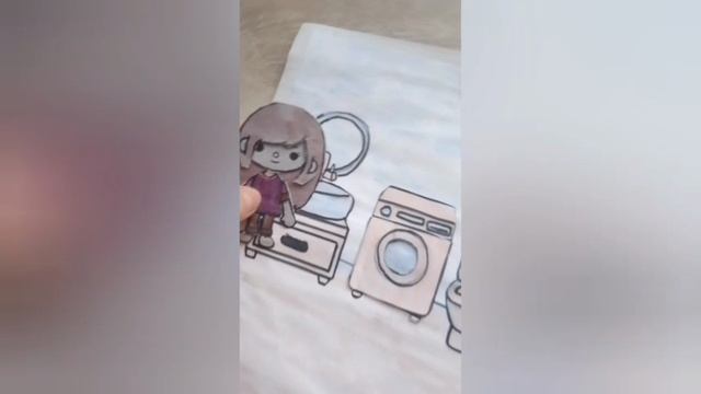 Как сделать ванную для бумажной токи боки .🛁