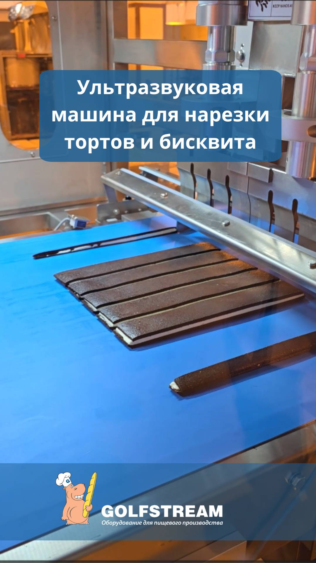 Поточная ультразвуковая машина для нарезки тортов и бисквита Ultrasonic GL-8000