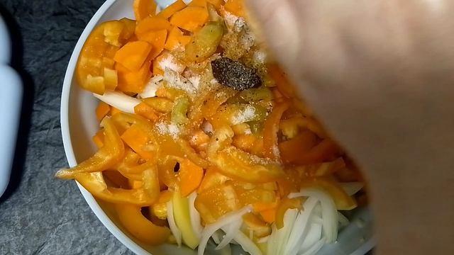Мясо с овощами, в духовке