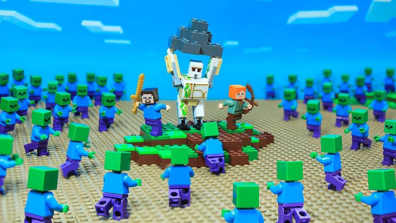 Jumpscare в Lego Minecraft: Атака зомби-жителей